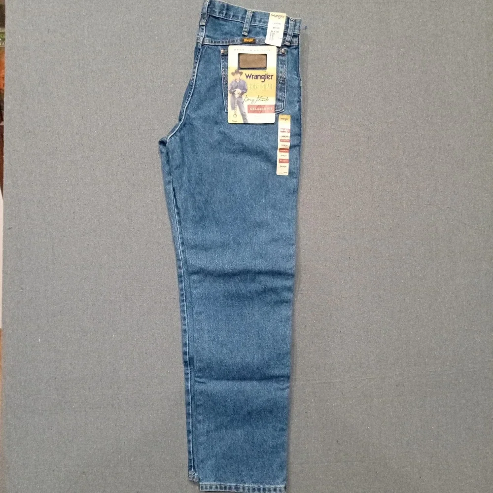 Wrangler George Strait Relaxed Fit Cowboy Cut Jeans Mens 34x34 Medium Wash NEW